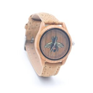 Vintage damklocka med korkarmband och bikupa-mönster