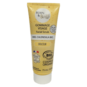 Ansiktsskrubb med honung och ringblomma för känslig hud