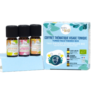 Ansiktsvård med ekologiska eteriska oljor – 3-pack Set med eteriska oljor för ansiktet – Ylang ylang, Geranium, Bois de Hô