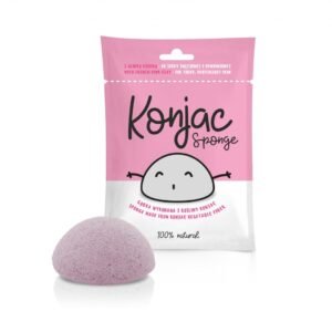 Konjac ansiktssvamp med rosa lera för känslig hud