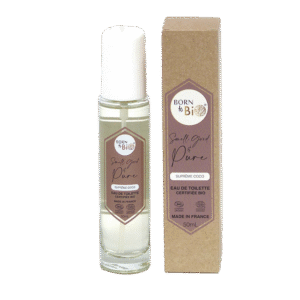 parfym med kokos och karamell i glasflaska