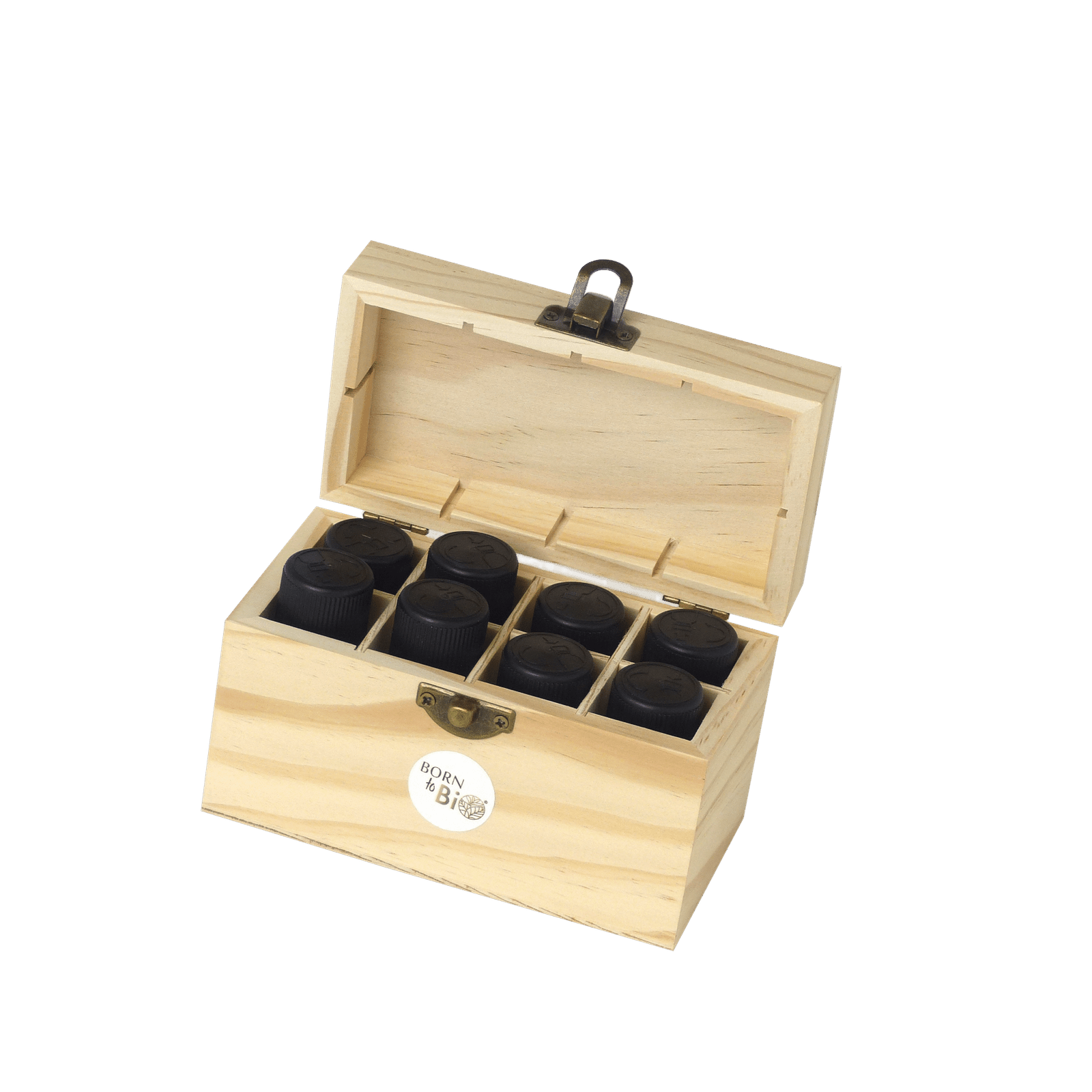 Trälåda för eteriska oljor – Förvaring för 8 flaskor i trä - Image 2