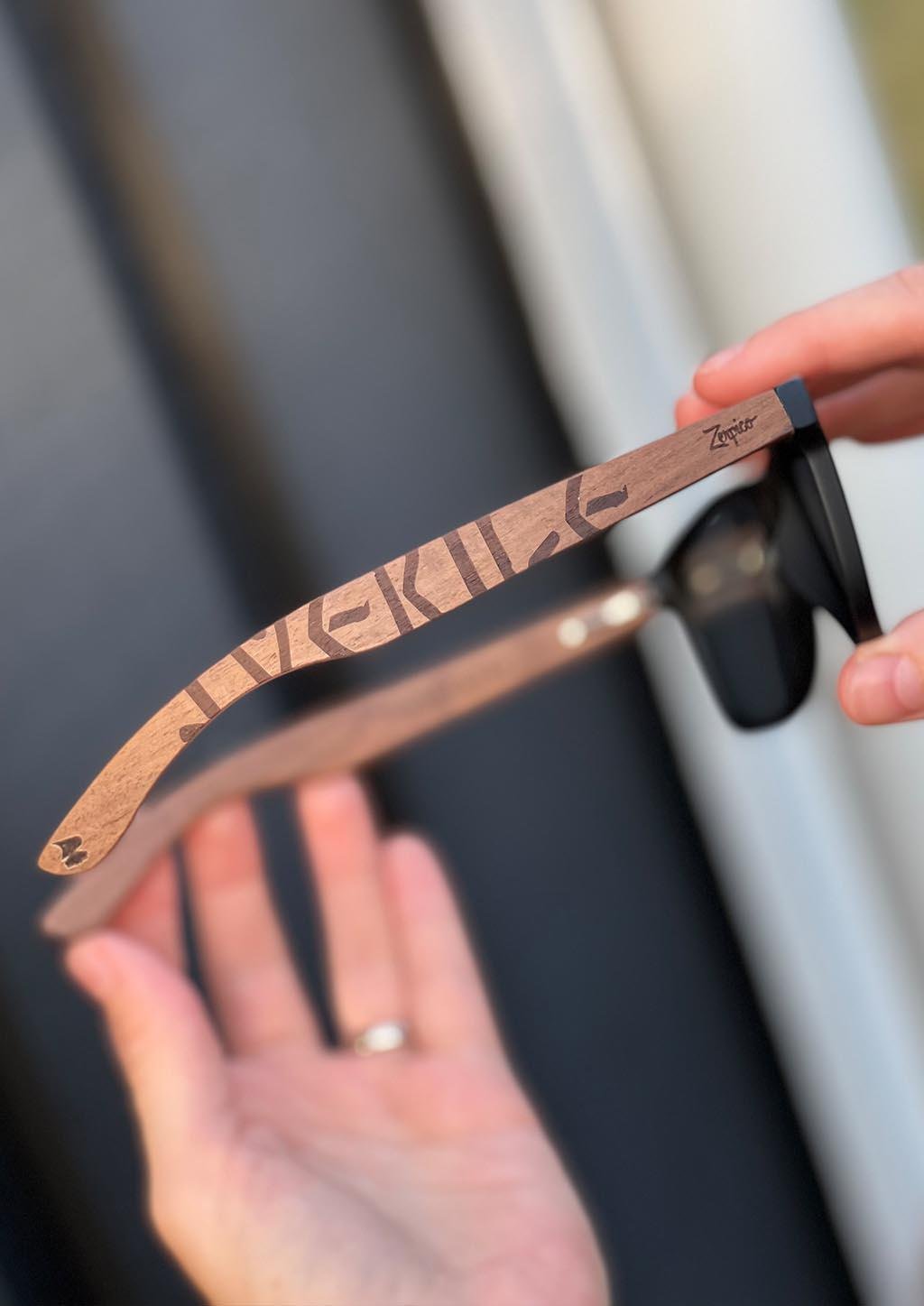 Eyewood | Engraved wooden sunglasses - Viking Runes - Sweden
