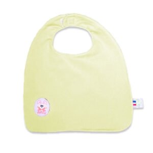 Ekologisk baby haklapp i limegrön och vit bomull – dubbelsidig design