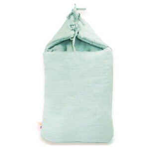 Baby nest i ekologisk bomull – Grön Baby nest i ekologisk bomull med huva – Grön